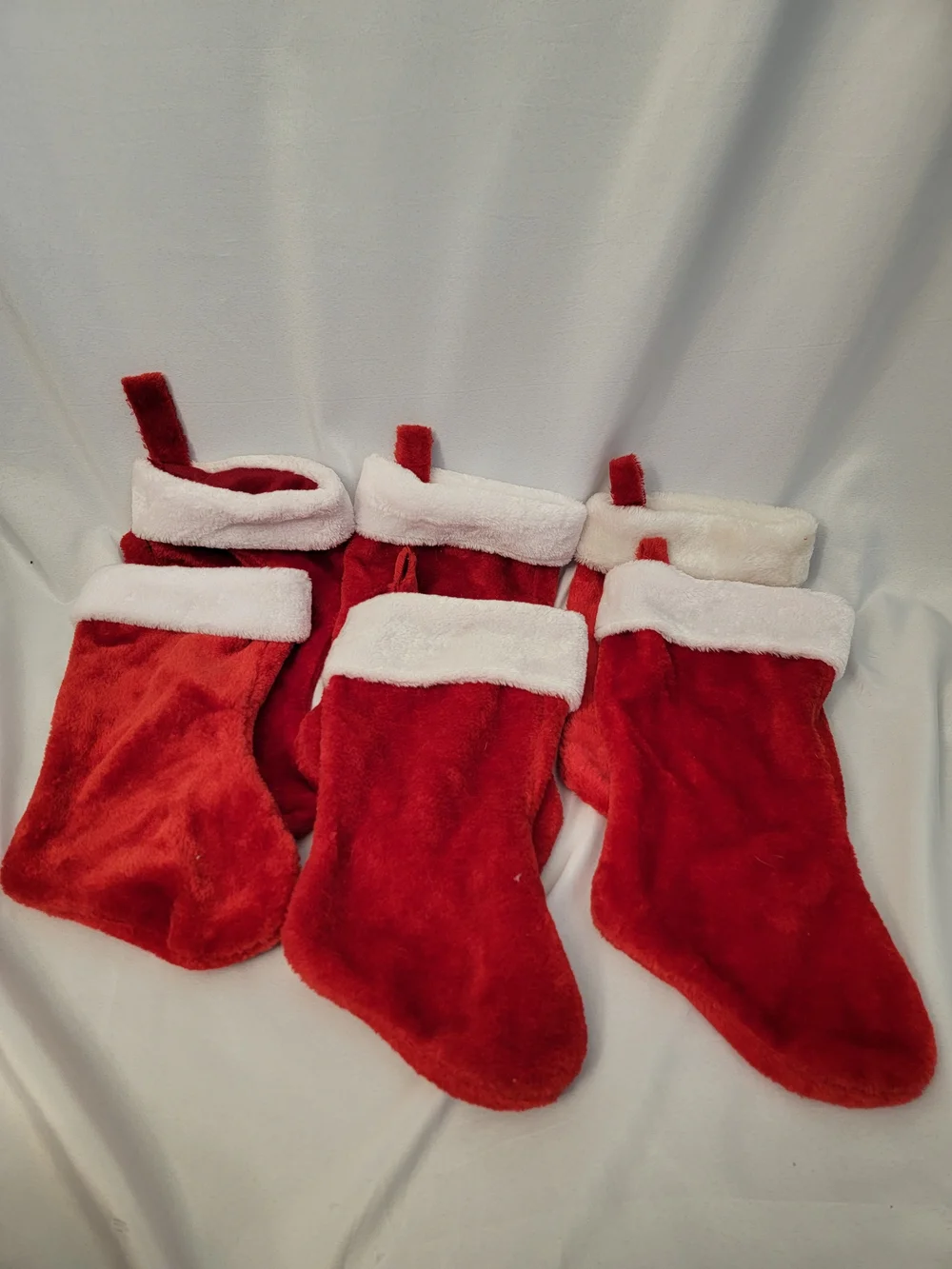 Classic Red and White Christmas Stockings Set - 6